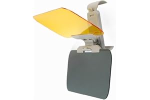 KOMUNJ Car Sun Visor with Polarized Glare Protection, 2 in 1 for Day and Night Anti-Glare, Adjustable Car Sunshade Night Vision Extender for Vehicle for Safe Driving UV Filtering