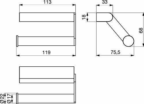 Ideal Standard N1381AA Connect Papierrollenhalter ohne Deckel, chrom - 2