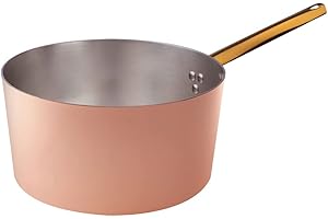 BALDASSARE AGNELLI Pentole Agnelli Linea Rame Casseruola Alta con Manico Inox, Marrone, 24 cm