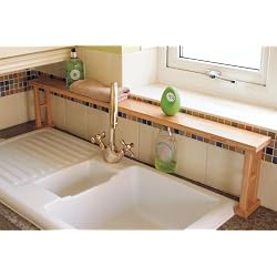 Étagère pour Évier Organisateur de Cuisine, Rangement de Salle de Bain en Bambou