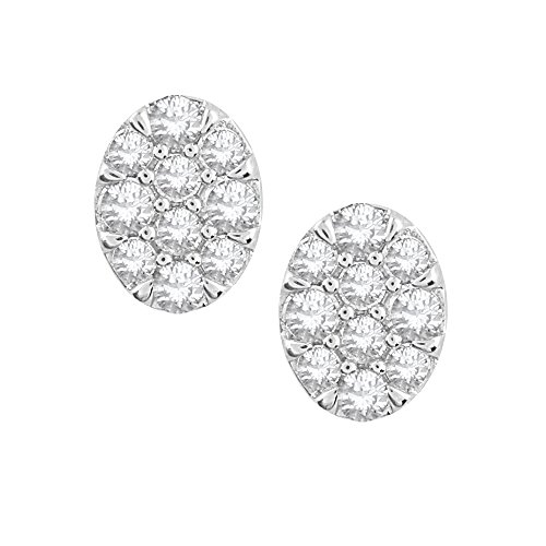 Preisvergleich Produktbild Pavé Privé Ohrstecker Weißgold 9 Karat (375) Diamant oval Weiß