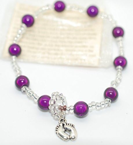 PREGNANCY BABY BUMP FETAL KICK MOVEMENT COUNTER BRACELET - BABY SHOWER MUM TO BE PREGNANCY GIFT (M/L, Purple)