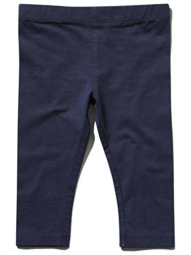 M&Co Baby Girls Plain Vibrant Full Length Elasticated Waist Soft Jersey Leggings Navy 9/12 Mnths