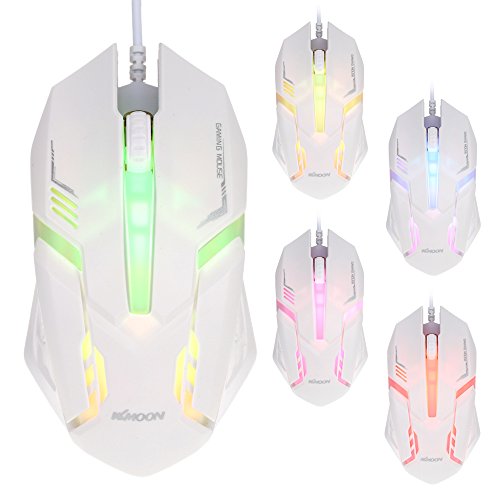 Preisvergleich Produktbild KKmoon Ergonomische Optische USB Verdrahtete Spiel Maus Mäuse 1200 DPI Breathing LED Licht für Mac Laptop PC Computer