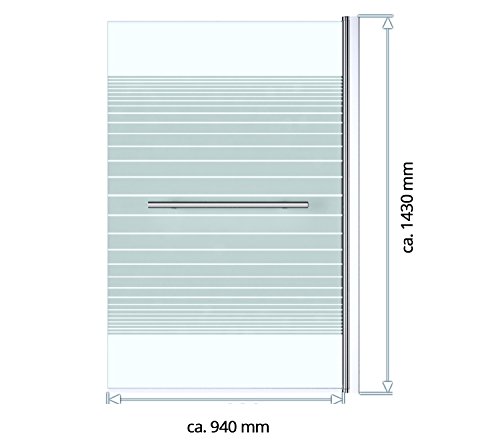 BxH: 94×143 cm Design Duschabtrennung Cortona1122, 6mm ESG-Sicherheitsglas teilsatiniert, inkl. Nanobeschichtung, Badewannenfaltwand, - 5