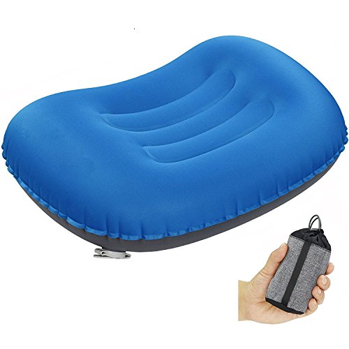 Preisvergleich Produktbild Aufblasbares Camping Kissen, Yiomxhi Aufblasbares Kopfkissen Leichtes Luftkissen Bequemes Nackenkissen Reisekissen Sitzkissen, für Camping, Strand, Urlaubsreise, Outdoor oder Garten (Dunkel Blau)