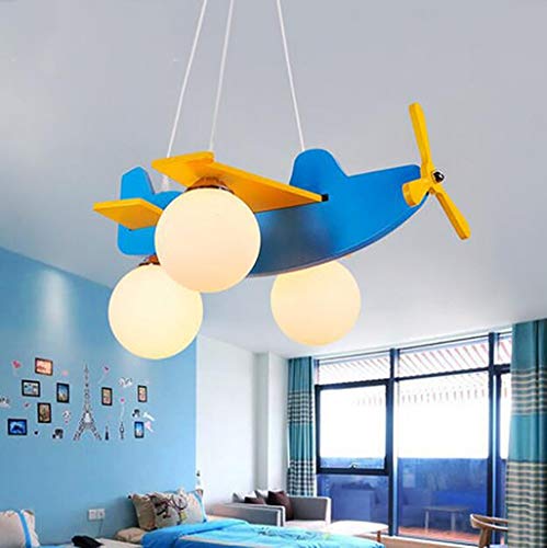 Chandeliers,Solid Wood Glass Chandelier Modern Simple Personality Children's Room Chandelier Warm White Light Eye Protection E27 Screw Mouth Saving Chandeliers