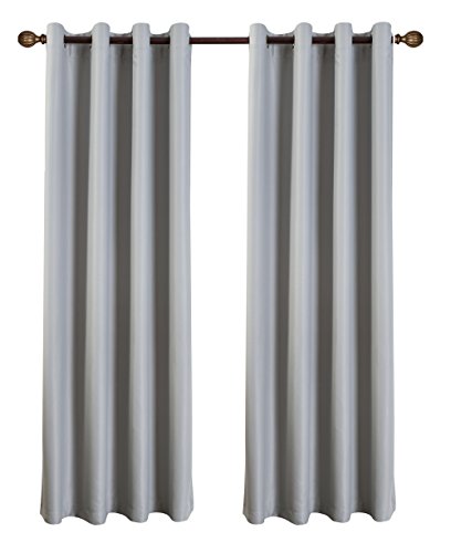 KEYNIS Blickdichte Gardinen Ösenvorhang Blickdicht Vorhang Verdunkelung 1 Stück (140x245cm, Grau) - 2