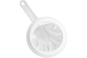 Jagowa Ultra-fine Mesh Strainer Kitchen Sieve 200/400 Mesh Filter Net Non-Slip Handle Nylon Mesh Sieve for Filtering Soy Milk Coffee Juice Oils (2212-174A)