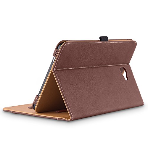 Galaxy Tab A 10.1 Hülle, E-Tree Smart Hülle Schutzhülle Tasche Folio PU-lederne Cover für Samsung Galaxy Tab A 10.1″ (SM-T580 / T585) Tablet – Braun - 2
