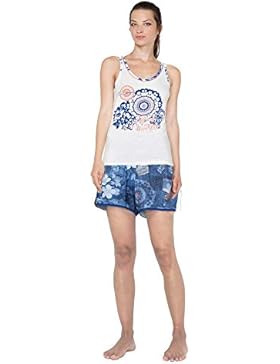 DESIGUAL COMPLETO CANOTTA + PANTALONCINI exotic blue jeans