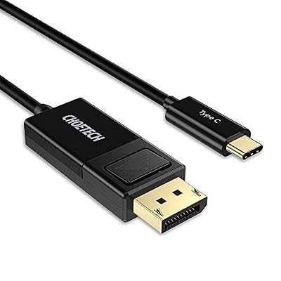 CHOETECH Câble USB C Vers Displayport(6ft/1.8m),CHOETECH 4K@60HZ Câble Type C USB 3.1 Vers DP(Thunderbolt 3 Compatible) Pour 2016 MacBook Pro, MacBook 12" , ChromeBook Pixel, Samsung Galaxy S8/S8 Plus,etc