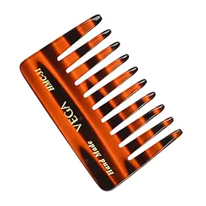 Vega Tortoise Shell Pattern Conical Teeth Small Sized Shampoo Comb, Brown