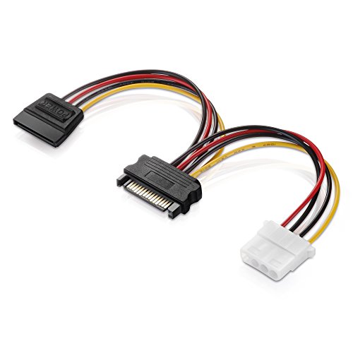 adaptare 34103 Netzteil-Adapter-Kabel 15-polig SATA-Anschluss auf 4-polig IDE und 15-polig SATA schwarz