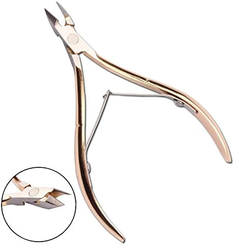Cuticle Nipper,Fatetec Stainless Steel Nail Nippers Nail Clippers Lifter Set For Thick and Ingrown Toenail,Pedicure Travel Manicure Grooming Tool (rose gold)