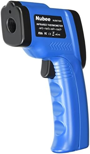 Nubee Temperature Gun Non-contact Infrared Thermometer MAX Display &amp; EMS Adjustable Blue/Black