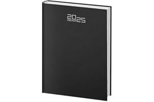 Agendepoint.it - Agenda Giornaliera 2025 15x21cm A5 Copertina Gomma - Nero