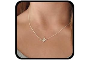 Allereya Collana Vintage con Ciondolo Rondine Uccello Volante Girocollo Rondine d'Argento Collana Divertente Catena Gioielli per Le Donne