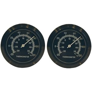 Namiba Terra 20710 Mini Thermometer Analog rund Doppel-Pack, ø 38 mm, schwarz