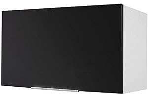 Berlioz Creations Mueble Alto de Cocina con Campana extractora 60 cm, Otro, Negro Mate, 60 x 34 x 35 cm