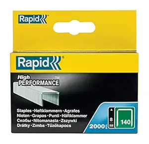 RAPID No. 140 Galvanized Flatwire Staples, 8 mm (Pack of 2000)