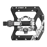 Exustar Coppia pedali doppia funzione in alluminio cnc nero (Pedali Mtb)