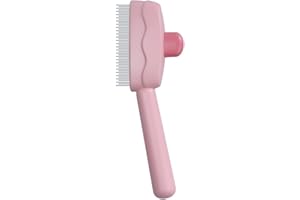 ETIALURE Peigne à Poils de Chat pour le Massage, Brosse de Toilettage pour Chats et Chiens, Brosse pour Chien avec Bouton Realease pour Animaux à Poils Courts et Longs (Rose)