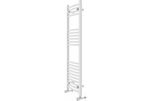 Warmehaus Radiatore scaldasalviette moderno curvo per bagno, 1200 x 400 mm, bianco