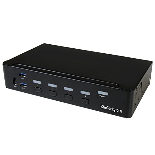 StarTech SV431DPU3A2 4 Port DisplayPort KVM Switch mit USB 3.0 Hub schwarz
