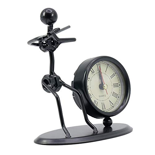 RJJ Crazy Hot Metal Crafts Brass Band Iron Man Reloj Personalidad Oficina Adornos Elegante (Color : Metallic)