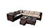 Produktbild Yakoe Papaver Serie Wintergarten Polyrattan 9 Sitzer Ecksofa Couchtisch und Stuhl Set, Braun, 144 x 80 x 68 cm
