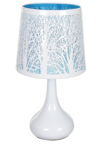 Preisvergleich Produktbild Lampe touch métal blanc motif arbre bleu