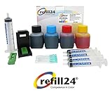 50 ml tinta Negro / 50 ml tinta Cyan / 50 ml tinta Magenta / 50 ml tinta Amarillo - Embalaje: 4 x 50 ml de tinta (Cyan, Magenta, Amarillo, Negro)