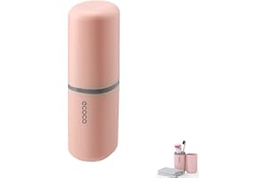 MEIJMJIA MIEJMJIA - Reise Wasser Becher Set,Zahnbürste Etuis,Zahnbürstenhalter für Zahnbürsten und Zahnpasta,Zahnputzbecher, Geeignet für Camping Reisen, Geschäftsreisen (Rosa)
