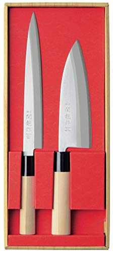 Set de 2 Couteaux Japonais Sekiryu SR600 - Santoku et Nakiri - Lame en Acier Inoxydable