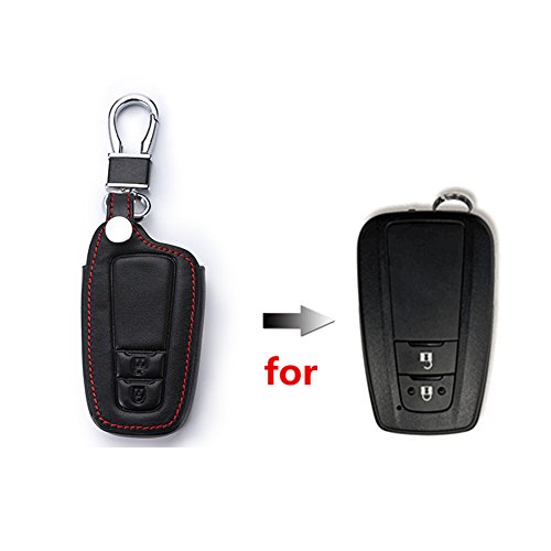Happyit Leather Car Key Cover Case for Toyota CHR C-HR 2017 2018 Prius 2 Buttons Remote Control Accessories