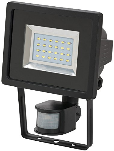 Brennenstuhl SMD-LED-Leuchte / LED Strahler mit Bewegungsmelder (Außenstrahler zur Wandmontage IP44, LED Fluter mit 24 hellen SMD-LEDs) Farbe: schwarz