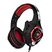 Price comparison product image Gaming Headset, Over-Ear Gaming Headphones with Volume Control USB 3.5mm Noise Cancelling Earphones Built-in Mic Stereo Bass LED Light for PS4 PC Tablet Laptop,Black+Red GM1