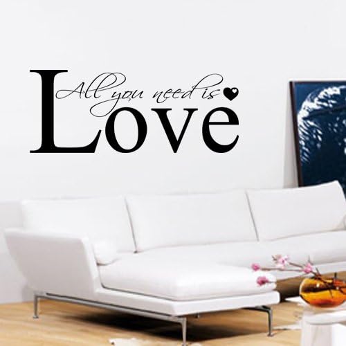All You Need Is Love Wall Art Sticker Decal - Beatles Inspired 120cm