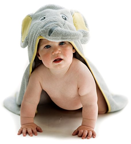Little Tinkers World Baby-Badetuch / Kapuzenhandtuch im Elefanten-Design – 100% Flauschige Baumwolle – Perfekt als Geschenk für Neugeborene, Säuglinge, Kleinkinder, Mädchen & Jungen, 75×75 cm - 6