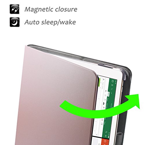 iPad Pro 12.9 Zoll Keyboard Hülle Case, mit Apple Pencil Halter, Infiland Bluetooth Tastatur Slim Fit Kunstleder Stand Tasche mit Hochwertige Abnehmbar Drahtlos Bluetooth Tastatur für Apple iPad Pro 12.9 Zoll iOS 9 2015 Tablet (deutsches Tastaturlayout, QWERTZ) (mit Auto Schlaf / Wach Funktion)(Rosa Goldene) - 4