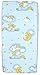 NEW BABY COT SHEET 140x70 120x60 100% COTTON FITTED PRINTED COLOURFUL NURSERY BED (120x60, Teddy Ladder Blue)
