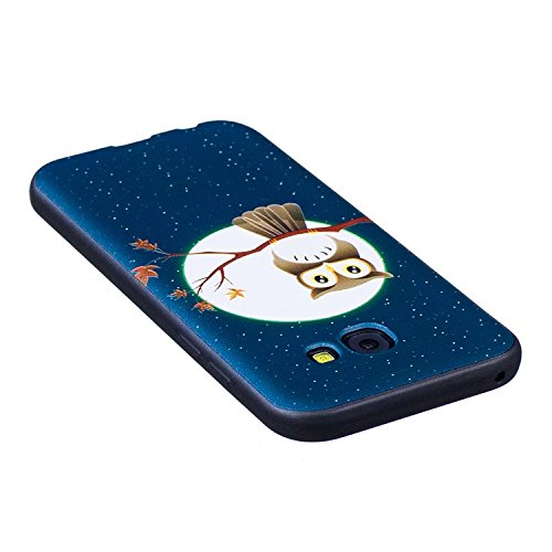 Samsung A5 (2017) Hülle, Edaroo Bunt Malerei Ultra Slim Schwarz Flexible Silikon Gummi Handy Schutzhülle Schale Schutz Phone Case Cover Dauerhaft Stoßfest Bumper für Samsung Galaxy A5 (2017) – Niedlich Lustig Eule Mond - 3