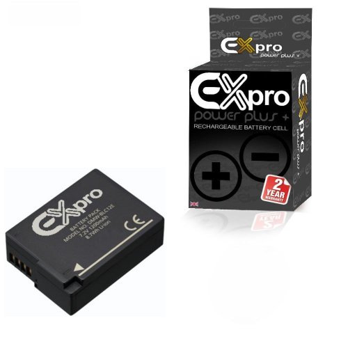 Ex-Pro® Panasonic DMW-BLC12E, DMWBLC12E Hohe spezifische Power Plus + 2 Jahr Garantie Ersatz ID secured Lithium Digital Kamera Akku für Panasonic Lumix DMC-G5, DMC-G6, DMC-GH2, DMC-FZ200 [Exact Decoded]