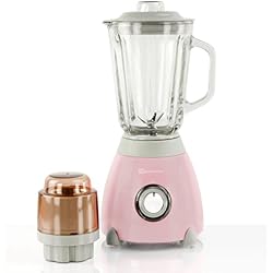 Blender Mélangeur Mixeur Dainty 500W avec doseur et broyeur en verre 1,5L - Rose