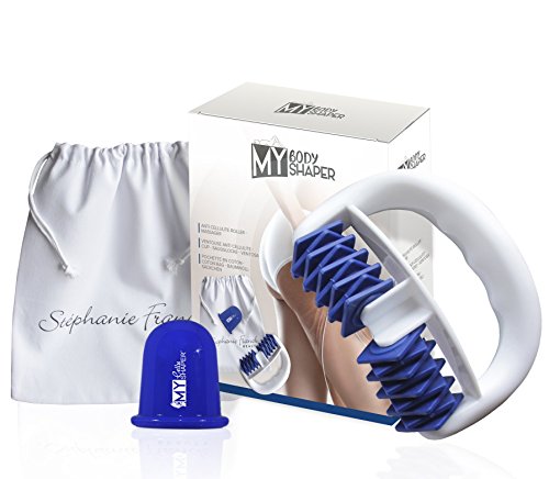 Anti-Cellulite-Power Duo mit My Body Shaper Roller und My Cellu Shaper Saugglocke 2 der besten Behandlungen gegen Orangenhaut in einem praktischen Baumwoll Sackchen. Blau - 5