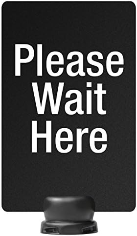 Lavi Industries 80-1130TV/P4S Lavi Industries"Please Wait Here" Sign for Tempest Outdoor Stanchion, 7" x 11", Black Sintra