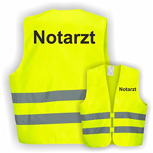Warnweste GELB Sicherheitsweste Weste Notarzt (Notarzt 1 Weste)