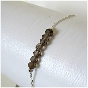 Show fumé. Bracelet Quartz/Solid Silver Brown