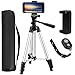 Price comparison product image PEMOTech Phone Tripod, 43" Inch Aluminum Lightweight Portable Camera Tripod +Smartphone Holder +Bluetooth Remote Shutter +Carry Bag Compatible for iPhone XR Xs Max X 8/7/6/6S/Plus Stabilizer